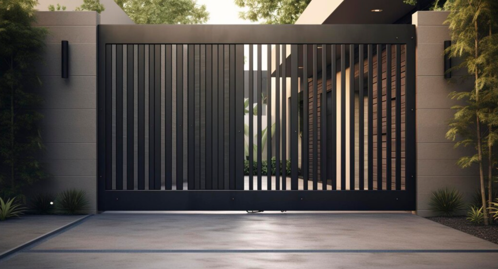 model pintu pagar dorong minimalis modern