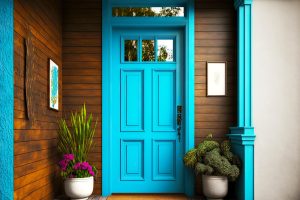 Pilhan Biru Pintu Depan Rumah yang Memikat