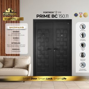 Pintu Fortress Tipe PRIME BC 150.11 Hitam Bahan Baja