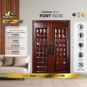 Pintu Fortress Tipe FORT 150.16 Bahan Baja Motif Kayu